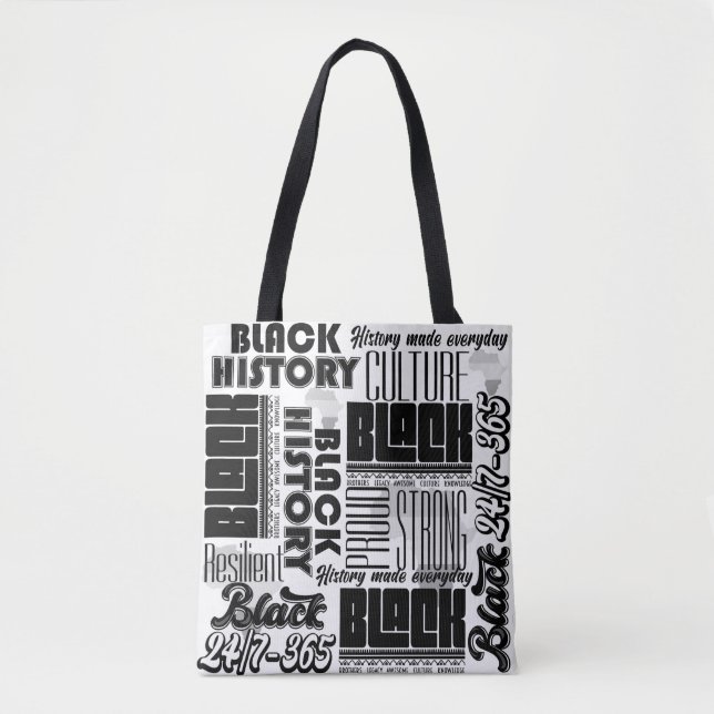 Tote Bag Noir Blanc Noir Histoire Deux Tons Fourre-tout (Devant)