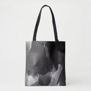 Tote Bag Noir brossé et blanc Peint Abstrait fond