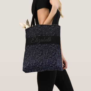 Tote Bag Noir élégant  Gray Parties scintillant Girl Pers