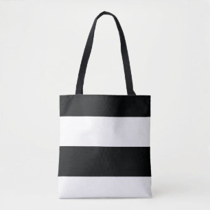 Tote Bag Noir et blanc Simple Extra Wide Strips