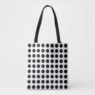 Tote Bag Noir sur blanc Grand Motif Pois horizontal
