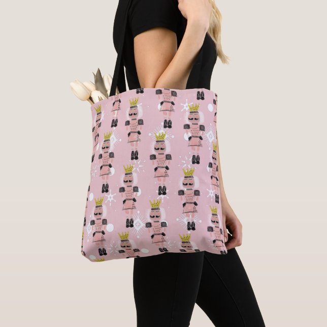 Tote Bag Noisette de Noël main tiré Soldat rose (De près)