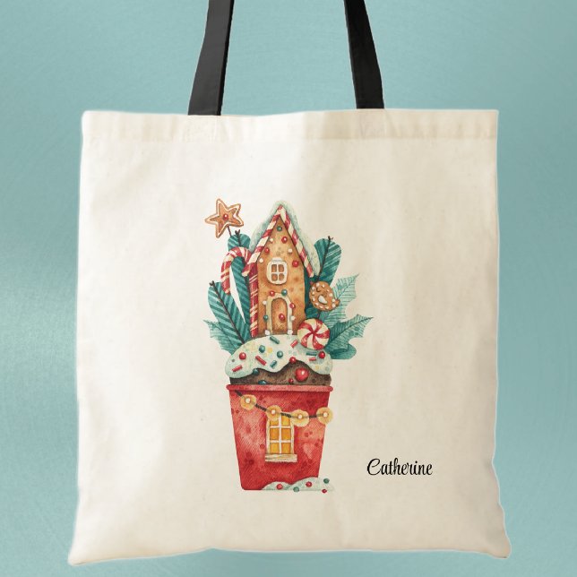 Tote Bag Nom, Aquarelle Magique Sweets House (Créateur téléchargé)