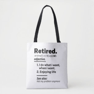 Tote Bag Nom de définition à la retraite, Drôle cadeau d