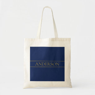 Tote Bag Nom de famille ou nom commercial Marine Blue & Gol