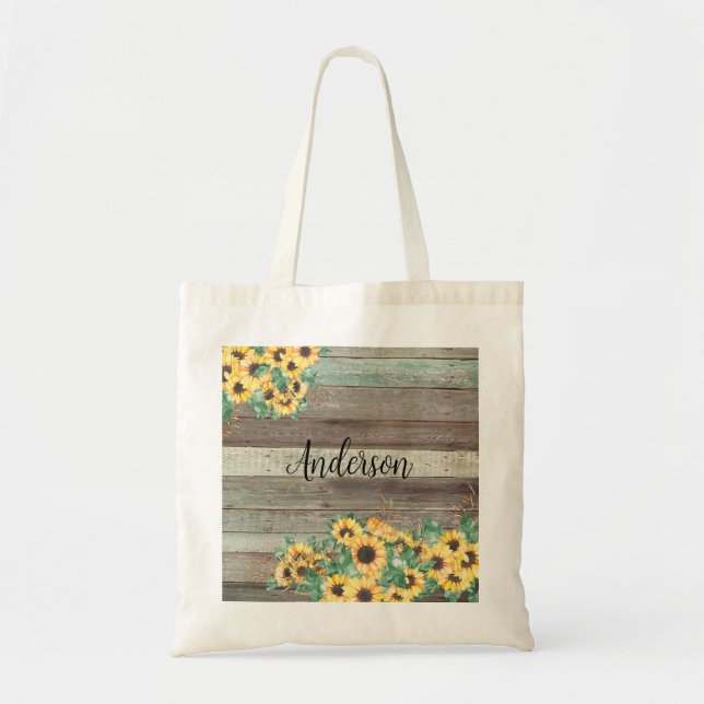 Tote Bag Nom de famille Sunflower (Devant)