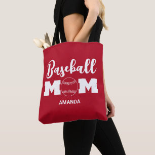 Tote Bag Nom de la maman de baseball personnalisée