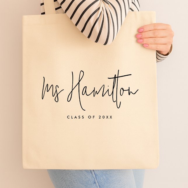 Tote Bag Nom de l'enseignant Catégorie de l'année Appréciat (Créateur téléchargé)