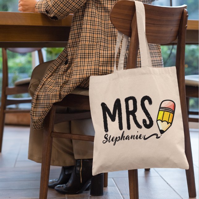 Tote Bag Nom de l'enseignant personnalisé Cadeau l mignon c (Créateur téléchargé)