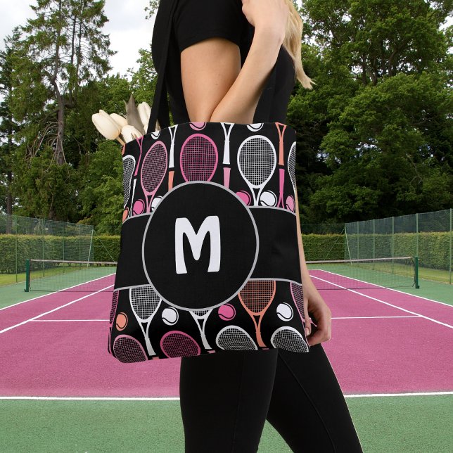 Tote Bag Nom de l'équipe du joueur de tennis Monogramme per (Créateur téléchargé)