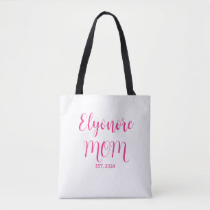 Tote Bag Nom de maman personnalisé Date d'établissement Écr