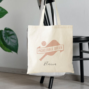 Tote Bag Nom de Pickleball Rose Pâle Pastel Branché Élégant