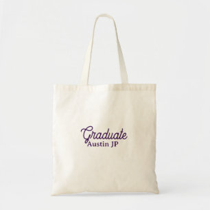 Tote Bag nom de remise des diplômes violet simple minimal s