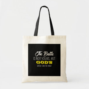 Tote Bag Nom de verset biblique noir et jaune et prière