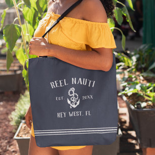 Tote Bag Nom du bateau de la marine nautique et de l'Ancre