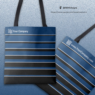 Tote Bag Nom du logo des petites entreprises QR-Code Bleu N
