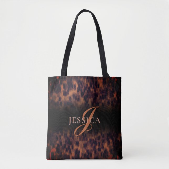 Tote Bag Nom du monogramme de l'Poster de animal de la coqu (Devant)