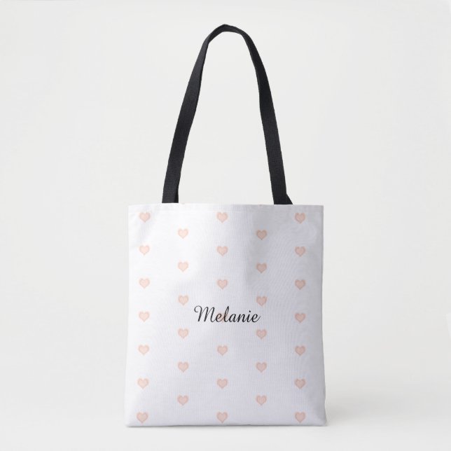 Tote Bag Nom du Motif du coeur vierge (Devant)