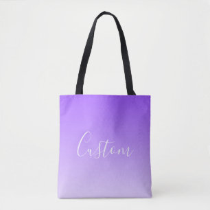 Tote Bag Nom du script curatif et Ombre violet clair modifi