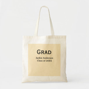 Tote Bag nom en lettres grasses classe de 20XX pastel jaune