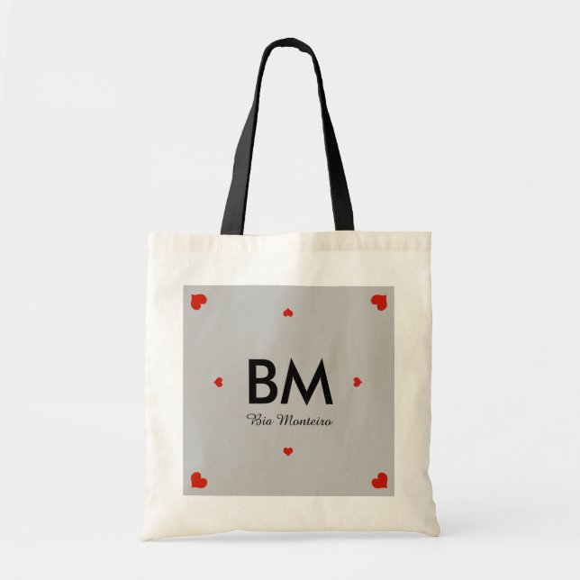 Tote Bag nom et initiale personnalisée (Devant)