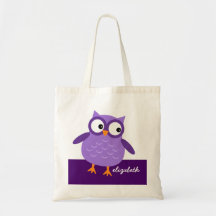 Nom fait sur commande de hibou pourpre mignon pour
