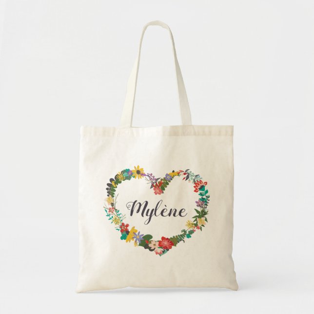 Tote Bag Nom floral de guirlande Fourre-tout - Stella (Devant)