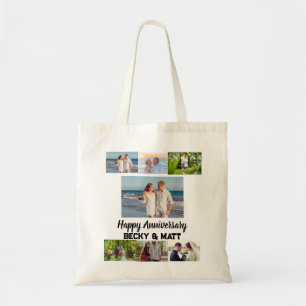 Tote Bag Nom moderne personnalisé 7 Anniversaire photo
