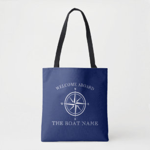 Tote Bag Nom nautique Rose Compass