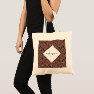 Tote Bag Nom personnalisé Art Déco Safari Coucher de soleil