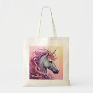 Tote Bag Nom personnalisé belle licorne