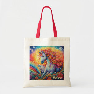 Tote Bag Nom personnalisé belle licorne
