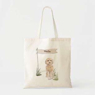 Tote Bag Nom personnalisé Champagne Cockapoo Pet Dog
