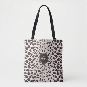 Tote Bag Nom personnalisé Cheetah Imprimer Motif animal