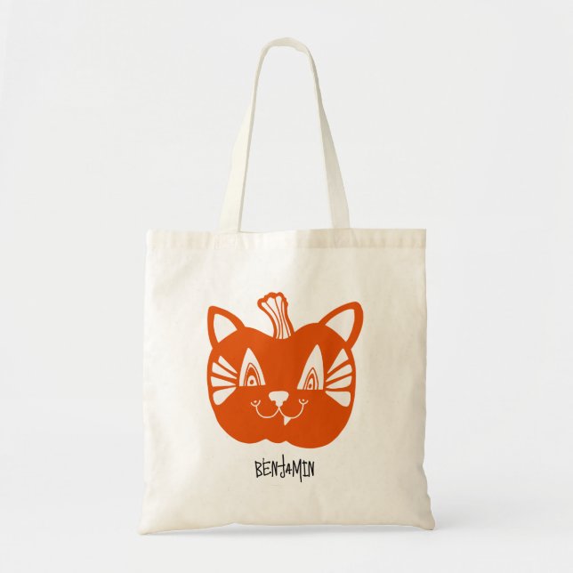 Tote Bag Nom personnalisé Citrouille de sachets ou de sache (Devant)