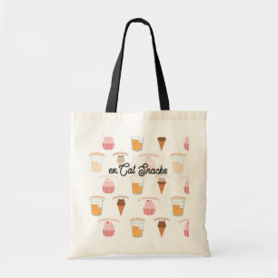 Tote Bag Nom personnalisé Cupcake rose et motif de chat noi