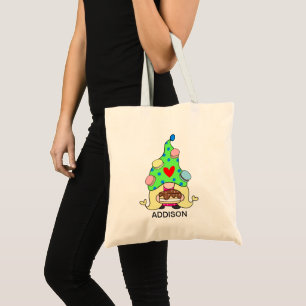 Tote Bag Nom personnalisé Cute Gnome Cookies Casquette Cake