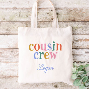 Tote Bag Nom personnalisé de l'équipage du cousin coloré