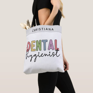 Tote Bag Nom personnalisé Dental Hygienist RDH Cadeaux 