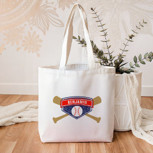 Tote Bag Nom personnalisé du baseball des enfants