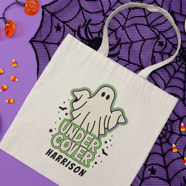 Tote Bag Nom personnalisé du fantôme d'Halloween drôle (Créateur téléchargé)