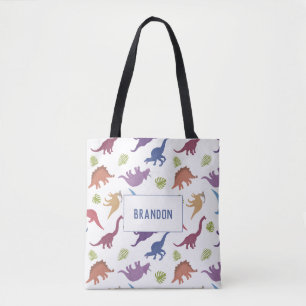 Tote Bag Nom personnalisé du Motif Dinosaur Cute