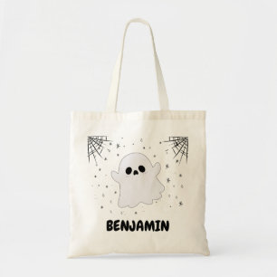 Tote Bag Nom personnalisé Fantômes d'Halloween Treat or