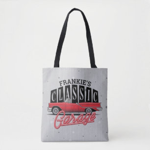 Tote Bag Nom personnalisé Faux Neon Garage de voiture class