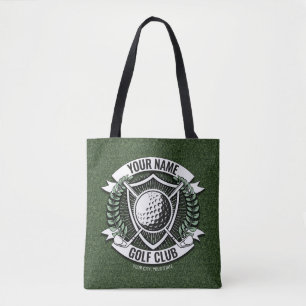 Tote Bag NOM personnalisé Golfer Golf Club Turf Clubhouse
