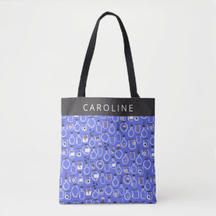Tote Bag Nom personnalisé Halloween Purple Mad Scientist