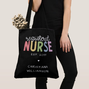 Tote Bag Nom personnalisé Infirmière inscrite infirmière in