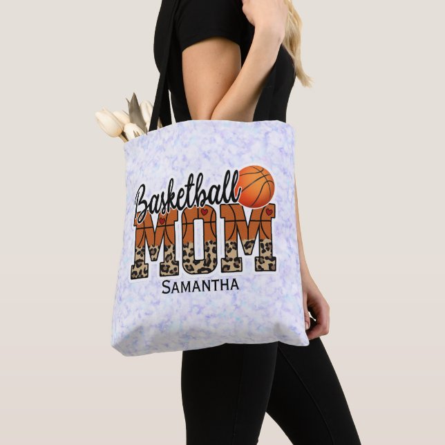 Tote Bag Nom personnalisé Maman de basket-ball | Fête des m (De près)