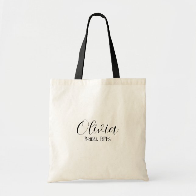 Tote Bag Nom personnalisé, Mariage de messagerie de script  (Devant)