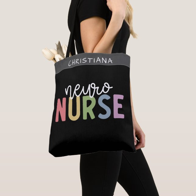 Tote Bag Nom personnalisé Neuro Nurse Neuroscience Infirmiè (De près)